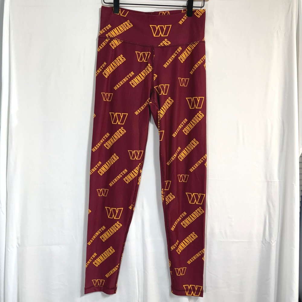 NFL Washington Commanders Leggings Womens Small Burgundy Gold Team Apparel NFL